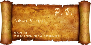 Pakan Virgil névjegykártya